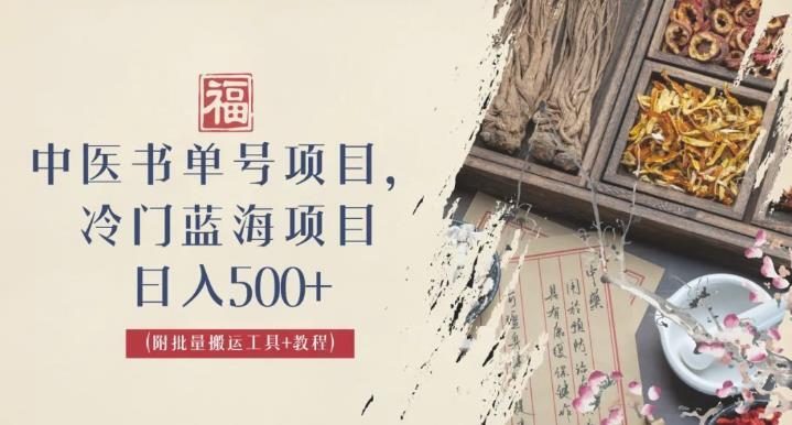 中医书单号项目 日入500+玩法公布-爱学资源网
